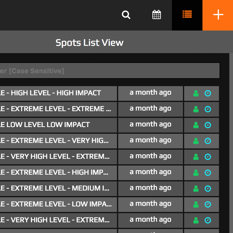 Spot List View